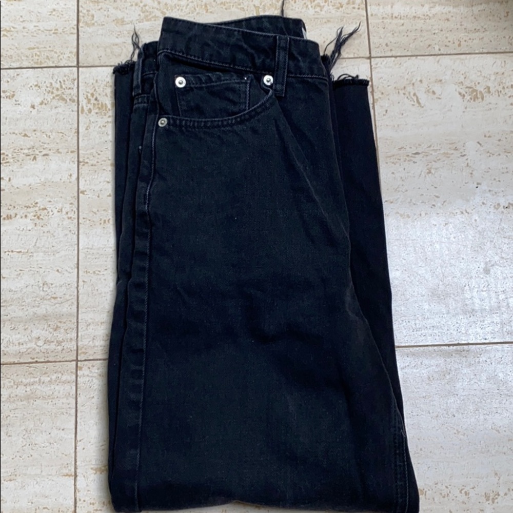 TopShop wide leg moto jeans